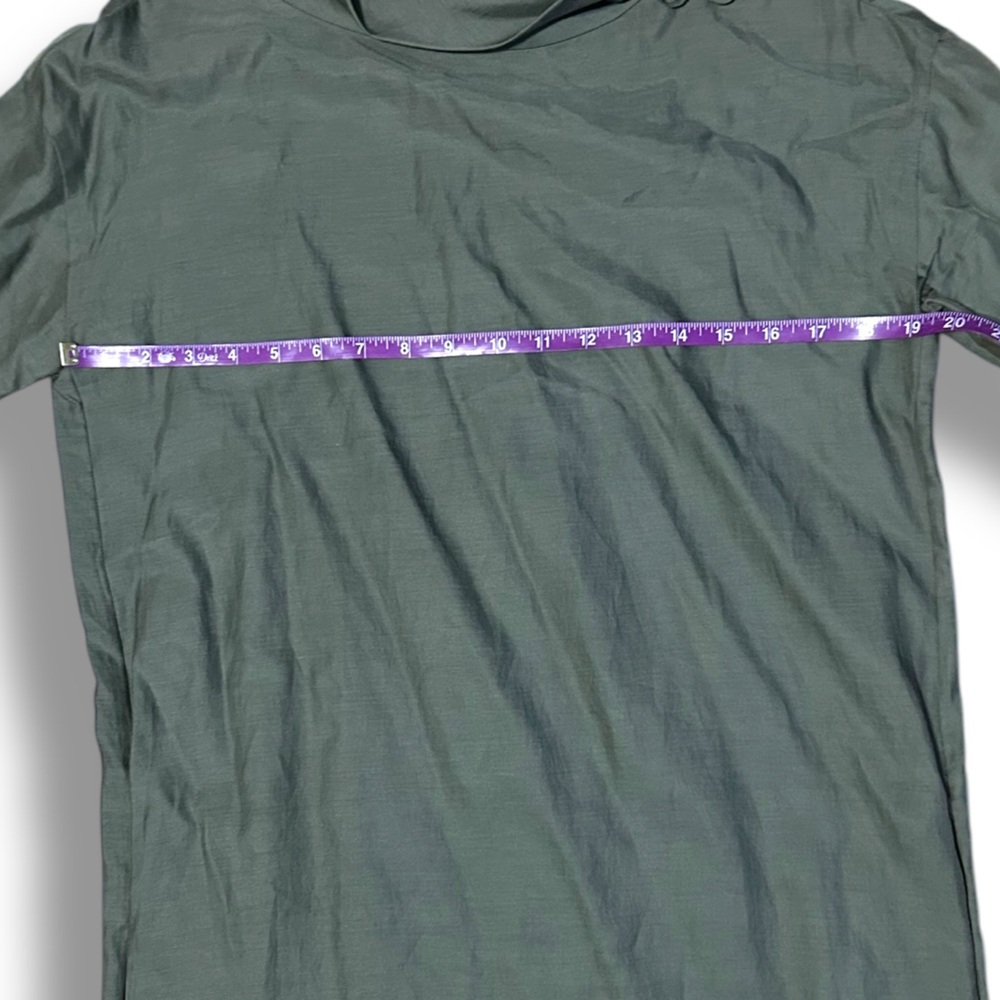 COS Mock Neck Relaxed Fit Boxy T-shirt Dress in Deep Green Size Small/4 - Picture 3 of 8